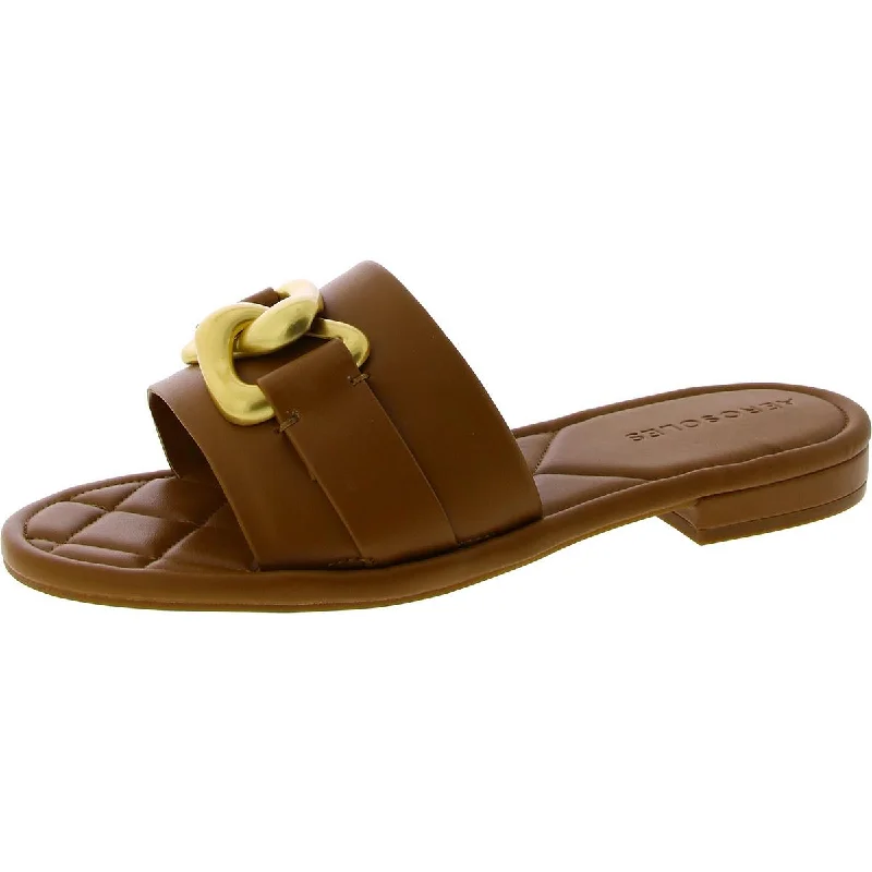 Adjustable Strap Women's Sandals with a Padded Heel in Pink for a Custom FitAerosoles Womens Big Charm Slip On Slide Pool Slides
