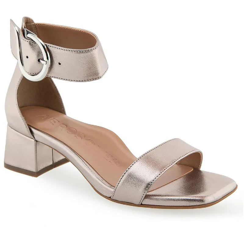 Shock - Absorbing Women's Sandals with a Soft Insole in Black for Active LifestylesAerosoles Womens Eliza Leather Buckle Ankle Strap