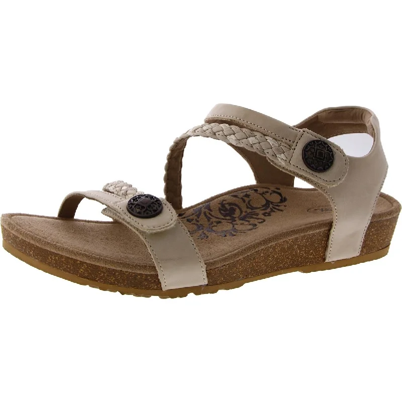 Women's Flat Slide Sandals with a Memory Foam Insole in White for All - Day ComfortAetrex Womens Jillian Leather Slip On Slingback Sandals