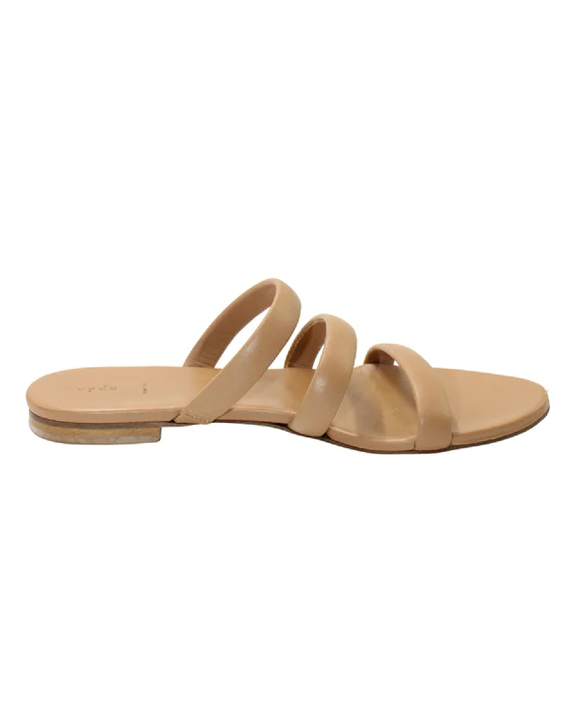 Elastic - Strap Women's Sandals with a Padded Toe in Teal for Easy On - and - OffAeyde Chrissy Flat Sandals in Brown Leather