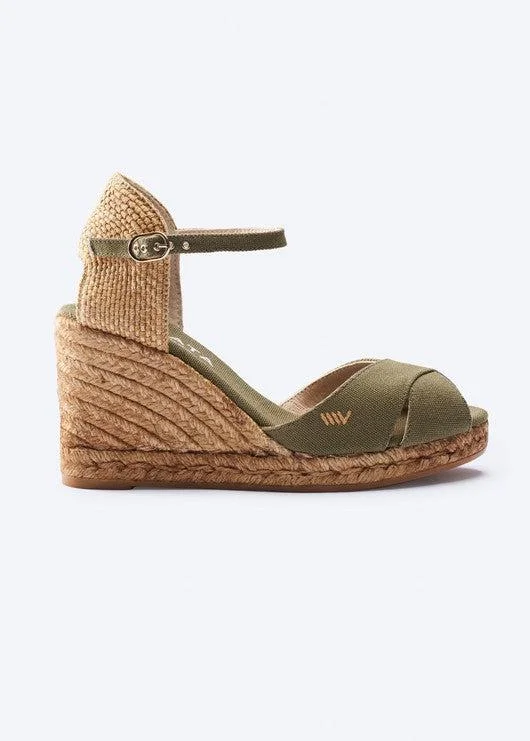 Women's Leather - Strapped Sandals with a Braided Detail in Brown for a Rustic AppealAiguablava Limited Edition Canvas Espadrille Sandal Wedges