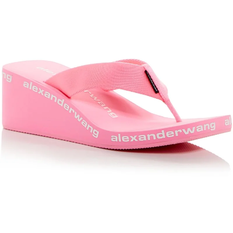 Lightweight Women's Mesh - Paneled Sandals in Yellow for BreathabilityAlexander Wang Womens AW Wedge Flip Flop Slip On Casual Thong Sandals
