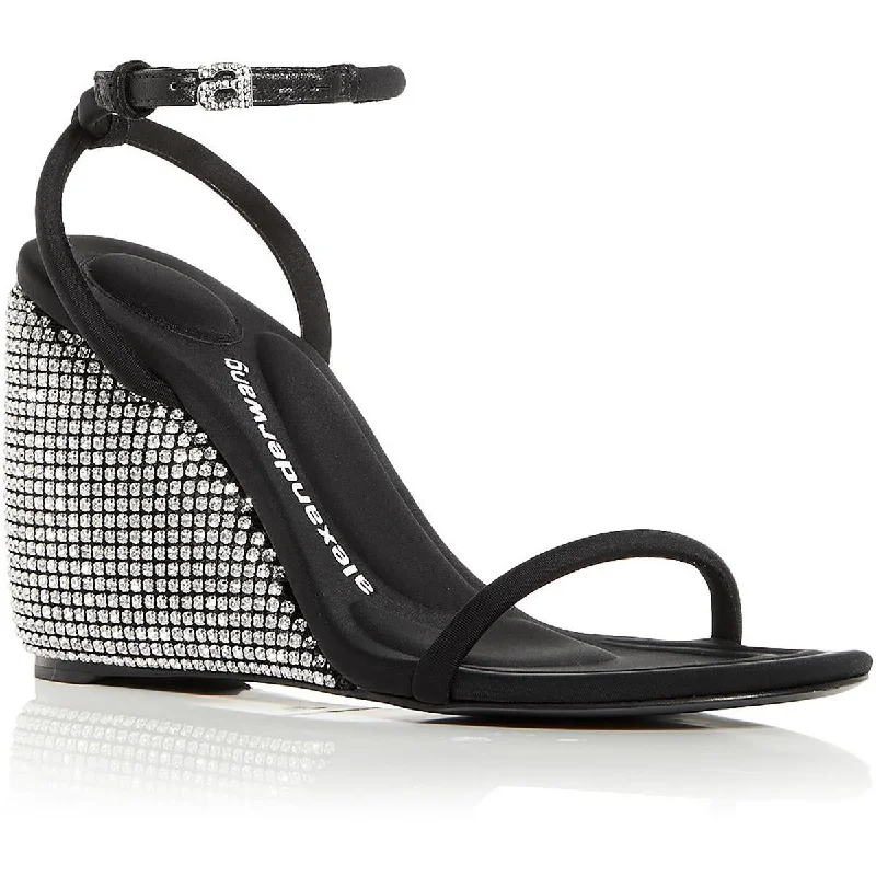 Shock - Absorbing Women's Sandals with a Soft Insole in Black for Active LifestylesAlexander Wang Womens Dahlia  Ankle Strap Dressy Wedge Sandals
