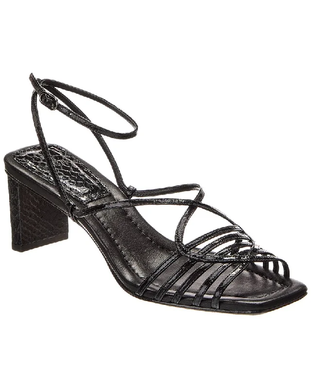Women's Leather - Strapped Sandals with a Braided Detail in Brown for a Rustic AppealAlexandre Birman Naya 50 Embossed Leather Sandal