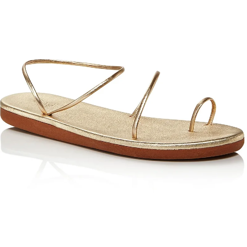 Women's Cork - Soled Espadrille Sandals with a Rope - Trimmed Upper in Navy for a Summer VibeAncient Greek Sandals Womens KANSIZ Faux Leather Strappy Flatform Sandals