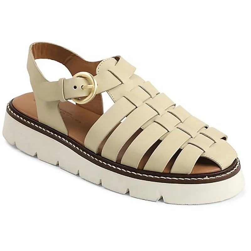 Women's Sandals with a Wedge Heel and a Tassel Detail in Orange for a Trendy LookAndré Assous Womens Daria Leather Buckle Fisherman Sandals
