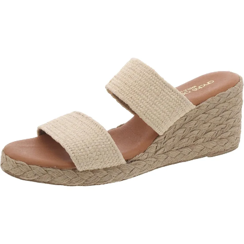 Shock - Absorbing Women's Sandals with a Soft Insole in Black for Active LifestylesAndré Assous Womens Raffia Sip On Mule Sandals