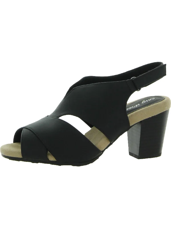Sustainable Women's Recycled Material Sandals in Beige for Eco - Conscious ShoppersAnnette Womens Faux Leather Slingback Heels
