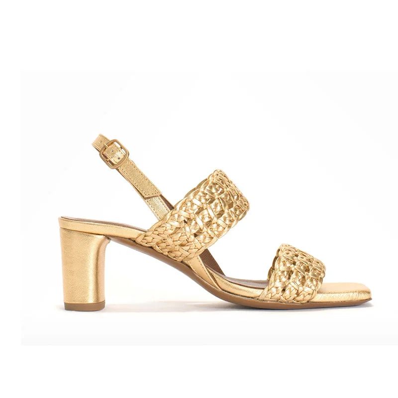 Women's Flat Slide Sandals with a Memory Foam Insole in White for All - Day ComfortAnonymous Copenhagen Micky 60 Gold Leather Sandals