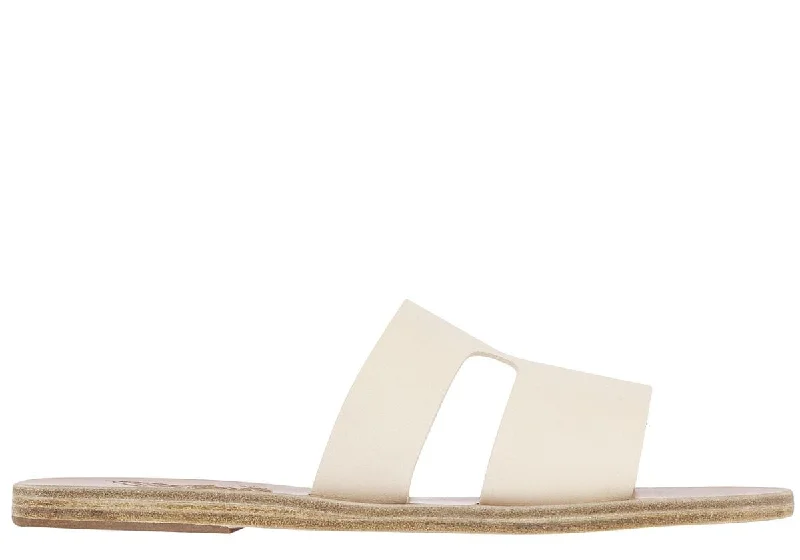 Plus Size Women's Wide - Width Platform Sandals in Black for Added Comfort and HeightApteros Leather Slide Sandals