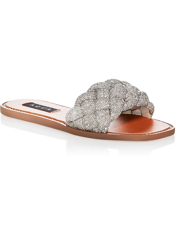 Shock - Absorbing Women's Sandals with a Soft Insole in Black for Active LifestylesAQ-IVY Womens Studded Dressy Slide Sandals