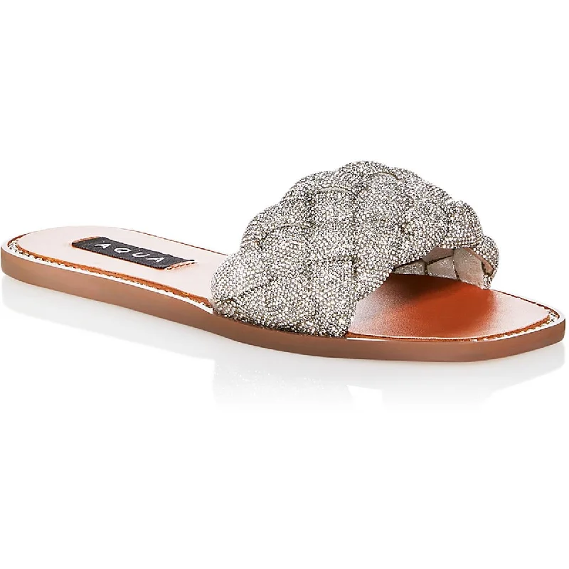 Women's Sandals with a Wedge Heel and a Tassel Detail in Orange for a Trendy LookAqua Womens AQ-IVY Studded Dressy Slide Sandals