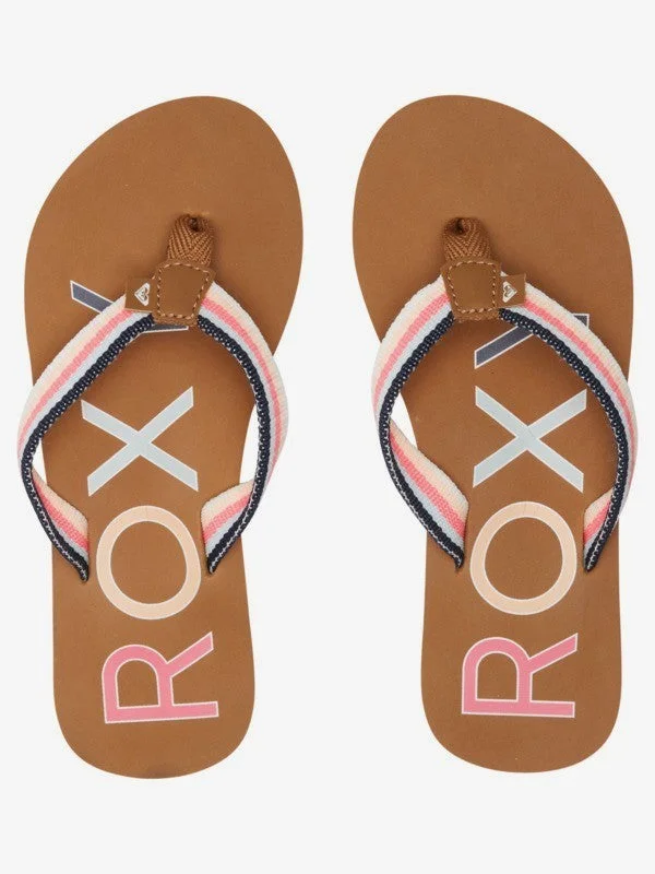 Orthopedic Women's Sandals with Arch Support in Gray for Foot HealthRoxy Sandals Girls Textile Webbing Upper
