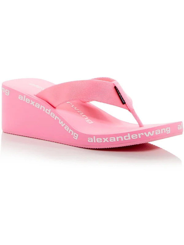 Women's Sandals with a Wedge Heel and a Tassel Detail in Orange for a Trendy LookAW Wedge Flip Flop Womens Slip On Casual Thong Sandals