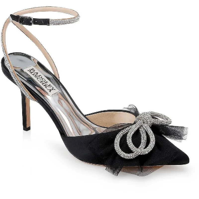 Women's Flat Slide Sandals with a Memory Foam Insole in White for All - Day ComfortBadgley Mischka Womens Sacred Embellished Dressy Heels