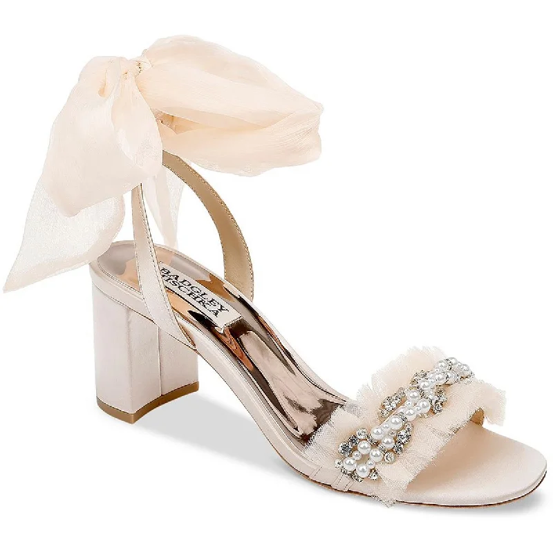 Women's Sandals with a Glitter - Coated Strap in Gold for a Sparkly Summer OutfitBadgley Mischka Womens Tana Satin Slip On Pumps