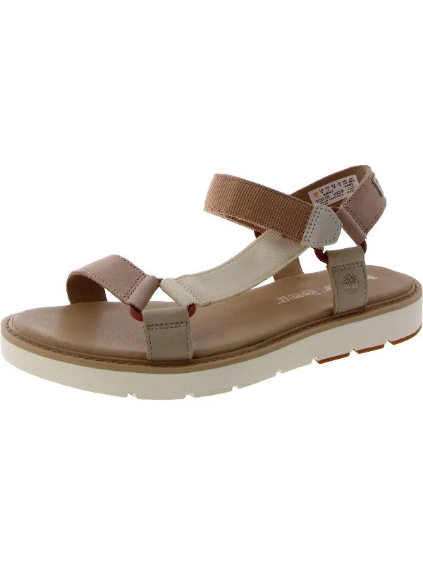 Sustainable Women's Recycled Material Sandals in Beige for Eco - Conscious ShoppersBAILEY PARK Womens Leather Open Toe Flatform Sandals