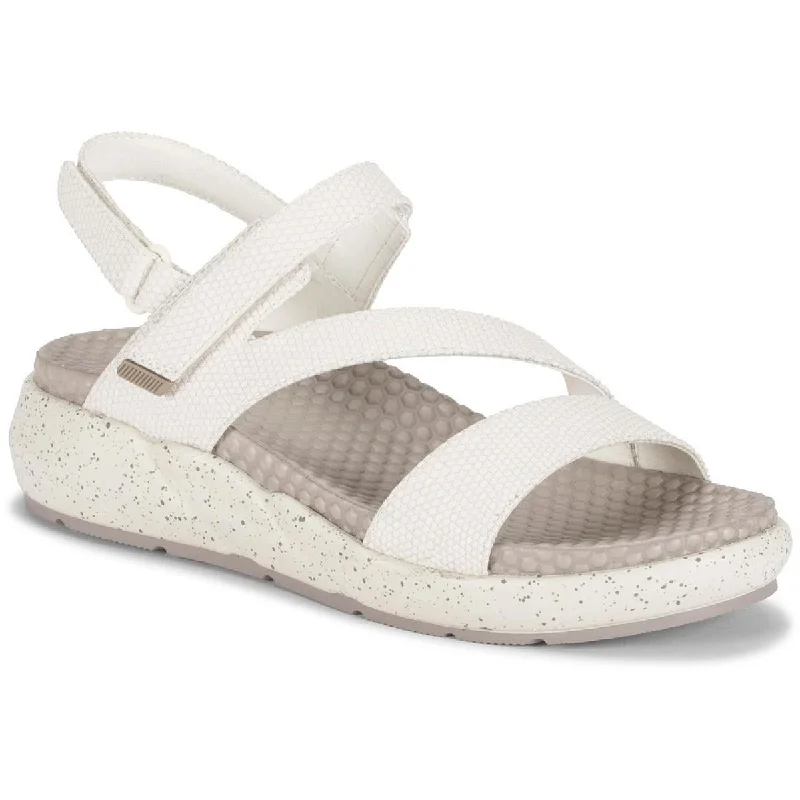 Women's Ankle - Strap Sandals with a Block Heel in Red for a Sophisticated StyleBaretraps Womens Glena Embossed Ankle Strap Flatform Sandals