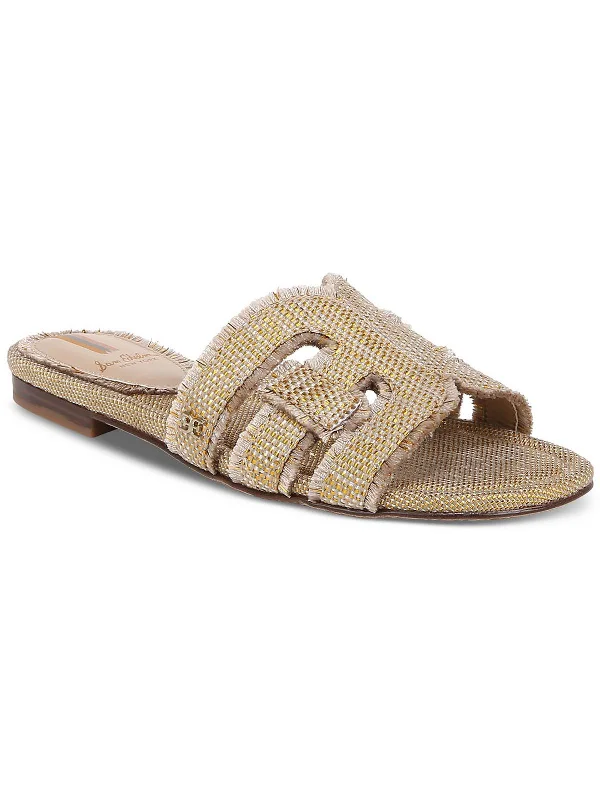 Women's Strappy Gladiator Sandals with Buckle Closures in Tan for a Boho LookBAY FRAY Womens Woven Round toe Flatform Sandals