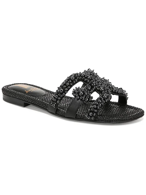 Elastic - Strap Women's Sandals with a Padded Toe in Teal for Easy On - and - Offbay perla Womens Embellished Slip On Slide Sandals