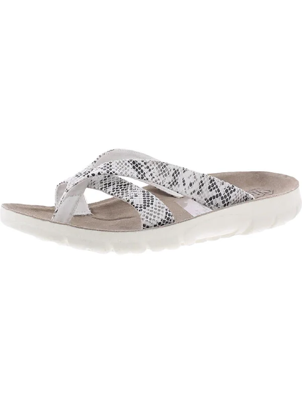 Sustainable Women's Recycled Material Sandals in Beige for Eco - Conscious ShoppersBest Of Womens Faux Leather Thong Footbed Sandals