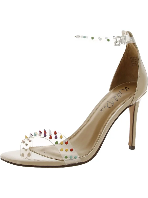 Women's Sandals with a Glitter - Coated Strap in Gold for a Sparkly Summer OutfitBethie Womens Studded Dressy Heels