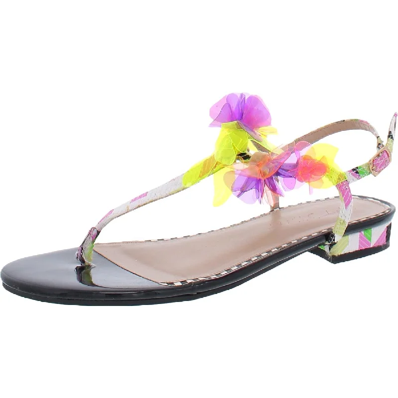 Plus Size Women's Wide - Width Platform Sandals in Black for Added Comfort and HeightBetsey Johnson Womens Hensly Slip On Ankle Slingback Sandals