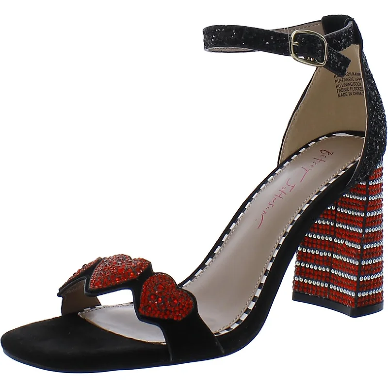 Elastic - Strap Women's Sandals with a Padded Toe in Teal for Easy On - and - OffBetsey Johnson Womens Kameron Rhinestone Heart Heels