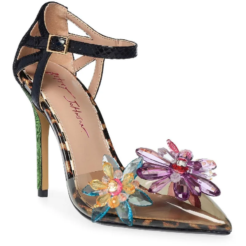 Women's Strappy Gladiator Sandals with Buckle Closures in Tan for a Boho LookBetsey Johnson Womens Laen Floral Print Pointed Toe Heel Sandals