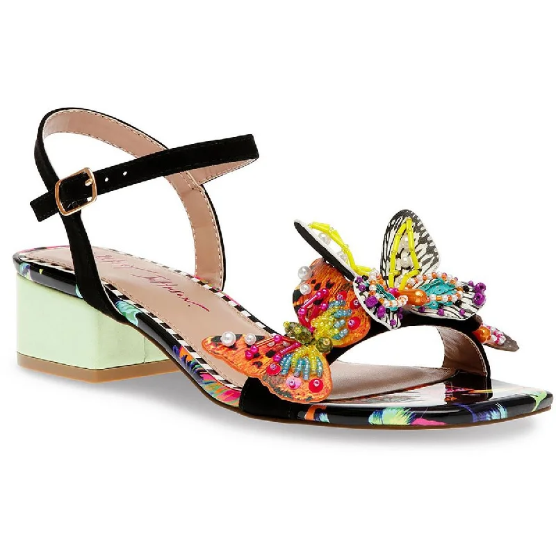 Women's Ankle - Strap Sandals with a Block Heel in Red for a Sophisticated StyleBetsey Johnson Womens LOTTY Block heel Square toe Ankle Strap
