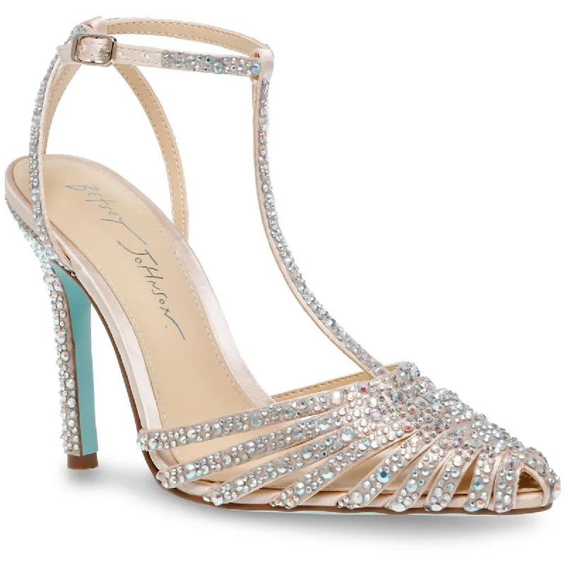 Women's Sandals with a Glitter - Coated Strap in Gold for a Sparkly Summer OutfitBetsey Johnson Womens SBALI Embellished Pointed Toe Heels