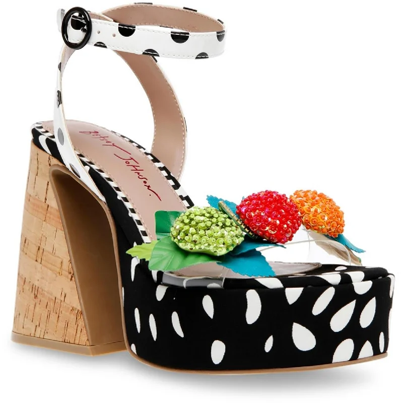 Sustainable Women's Recycled Material Sandals in Beige for Eco - Conscious ShoppersBetsey Johnson Womens Sprite Embellished Heels