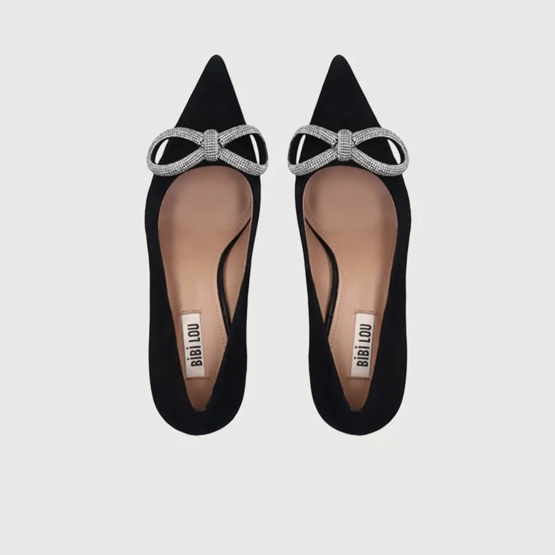 Waterproof Women's Rubber Beach Sandals with Arch Support in Blue for Water ActivitiesBibi Lou Lalla Black Suede Heels