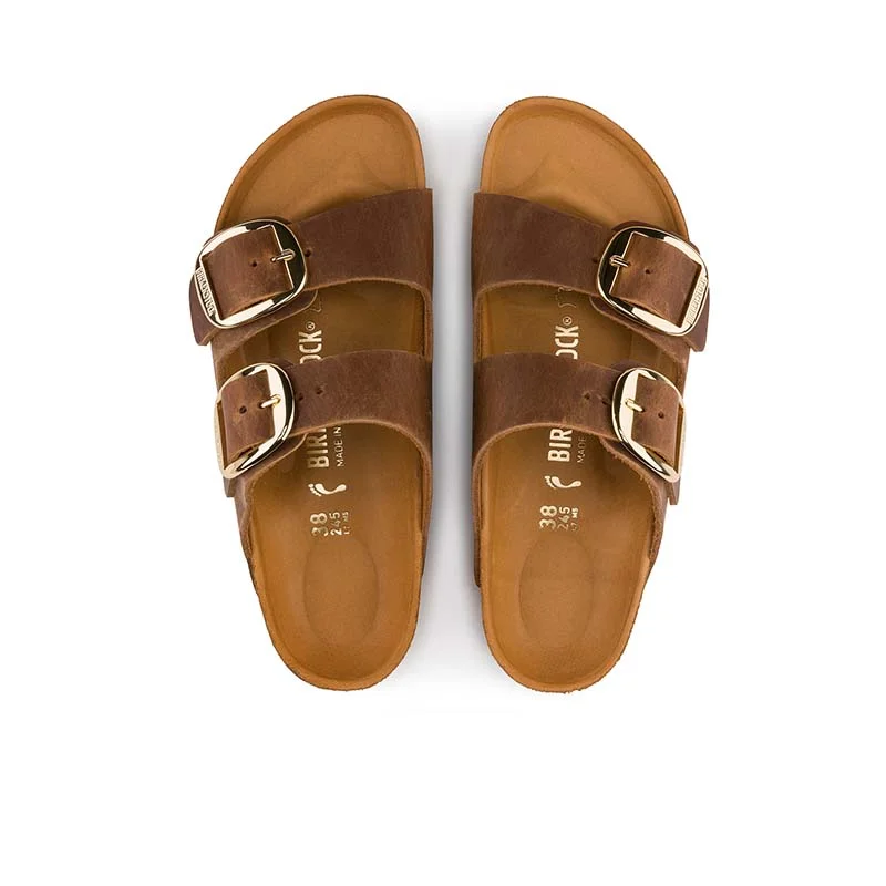 Women's Sandals with a Floral - Printed Upper in Pink for a Feminine Spring LookBirkenstock Arizona Big Buckle Oiled Nubuck Leather Cognac Sandals