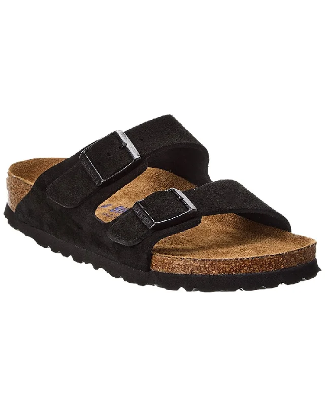 Women's Rhinestone - Embellished Open - Toe Sandals in Silver for a Glamorous Party LookBirkenstock Arizona Narrow Soft Footbed Suede Sandal