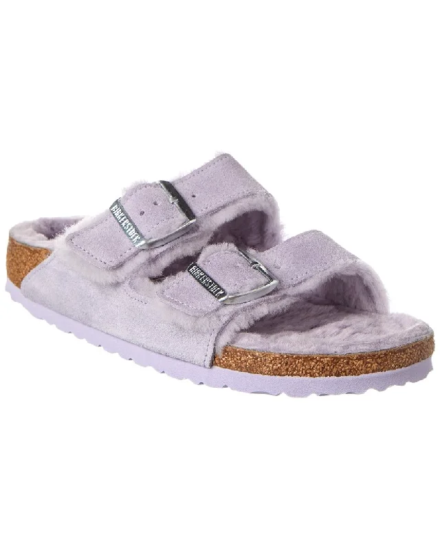 Lightweight Women's Mesh - Paneled Sandals in Yellow for BreathabilityBirkenstock Arizona Narrow Suede & Shearling Sandal