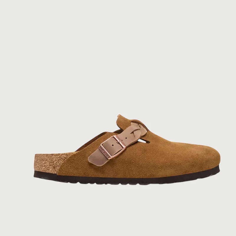 Women's Sandals with a Floral - Printed Upper in Pink for a Feminine Spring LookBirkenstock Boston Braided Suede Leather Mink Clogs
