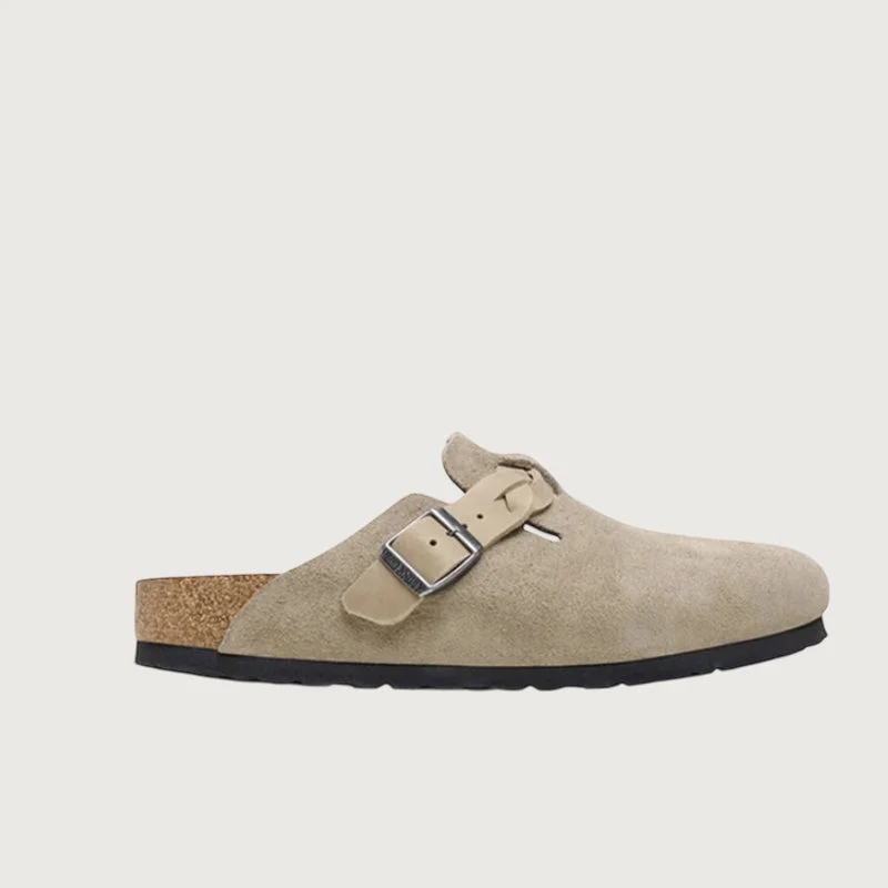 Adjustable Strap Women's Sandals with a Padded Heel in Pink for a Custom FitBirkenstock Boston Braided Suede Leather Taupe Clogs