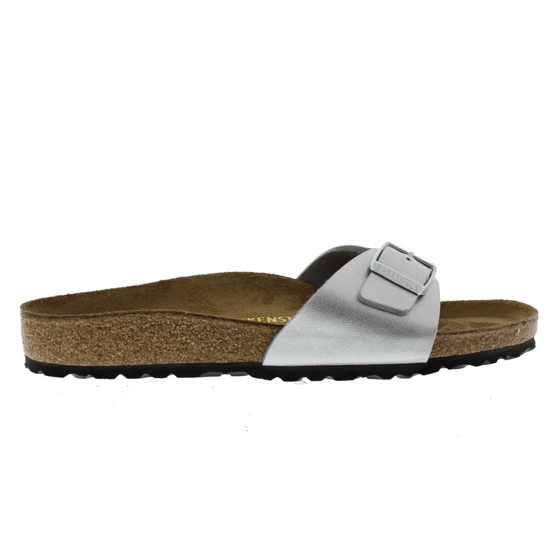 Orthopedic Women's Sandals with Arch Support in Gray for Foot HealthMadrid Patent Shiny Birko-Flor Women's Flat Sandals