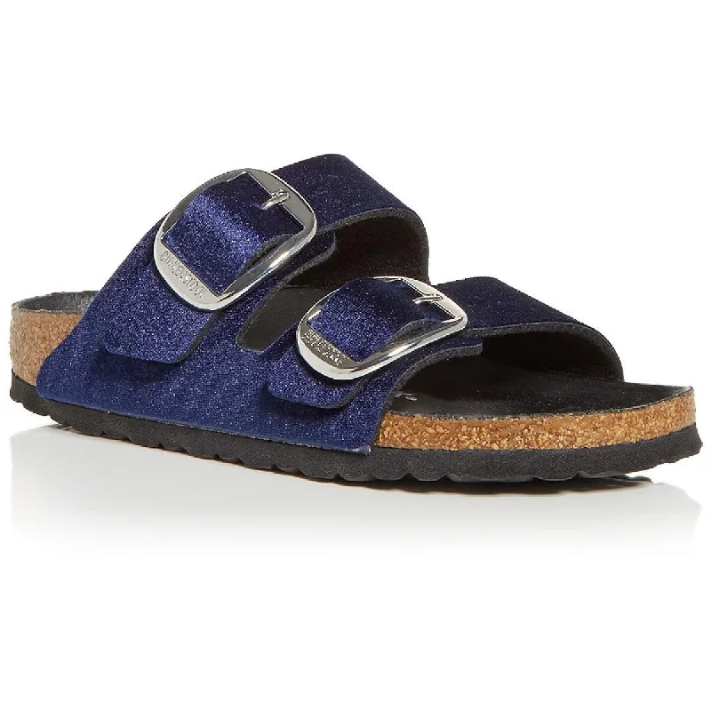 Elastic - Strap Women's Sandals with a Padded Toe in Teal for Easy On - and - OffBirkenstock Womens Arizona Big Buckle Rivet Logo  Leather Velvet Slide Sandals