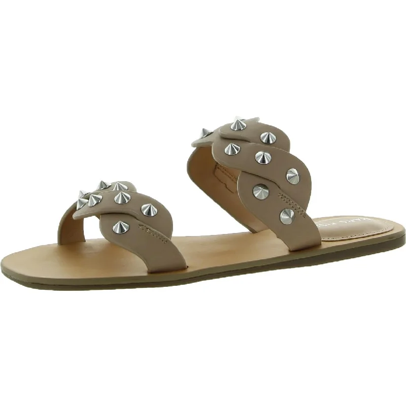 Sustainable Women's Recycled Material Sandals in Beige for Eco - Conscious ShoppersBodil Womens Faux Leather Metallic Slide Sandals