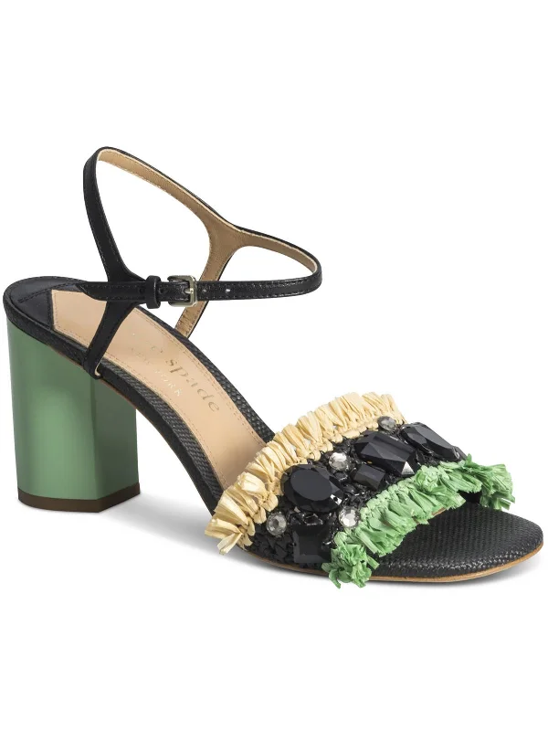 Elastic - Strap Women's Sandals with a Padded Toe in Teal for Easy On - and - OffBora Bora Womens Raffia Embellished Heels