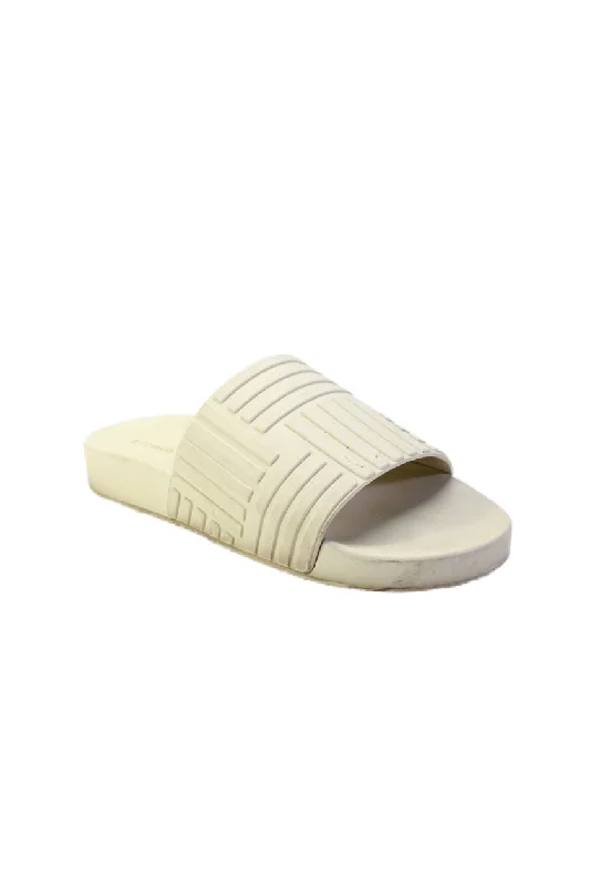 Lightweight Women's Mesh - Paneled Sandals in Yellow for BreathabilityBottega Veneta Womens Textured Open Toe Slide On Sandals Cream