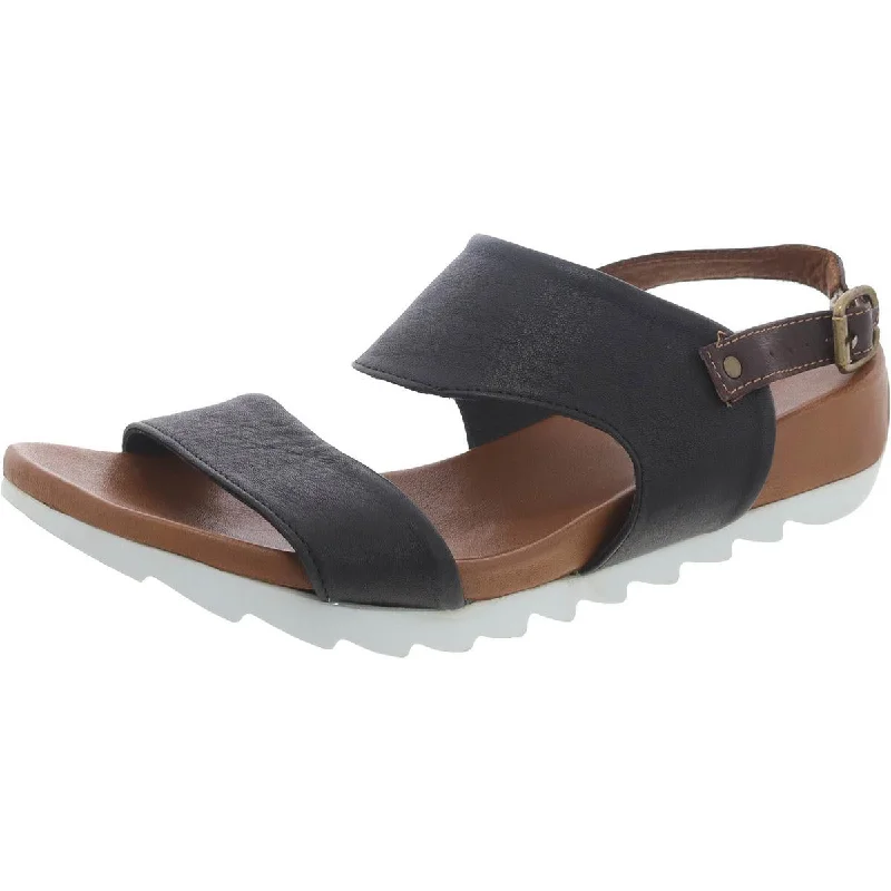 Sustainable Women's Recycled Material Sandals in Beige for Eco - Conscious ShoppersBueno Womens Leather Wedge Slingback Sandals