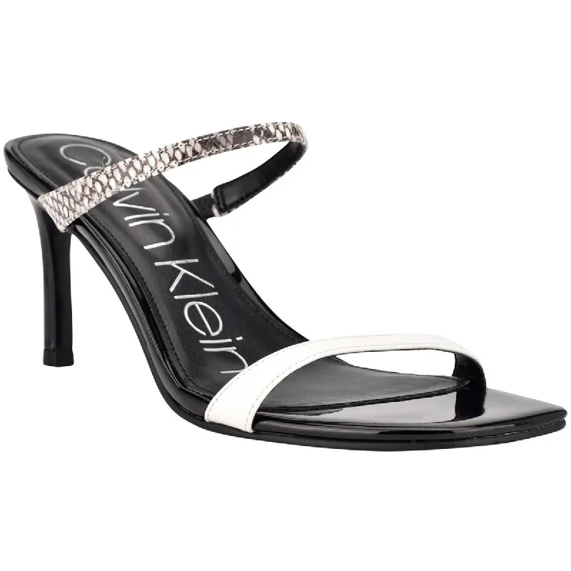 Anti - Slip Women's Sandals with a Grooved Sole in Green for Outdoor AdventuresCalvin Klein Womens Halena 2 Patent Slide Sandals