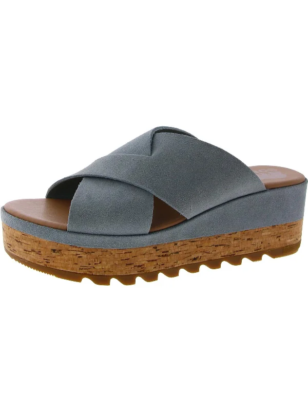Child - Friendly Women's Sandals with a Secure Buckle in Purple for Moms on the GoCameron Womens Suede Platform Flatform Sandals