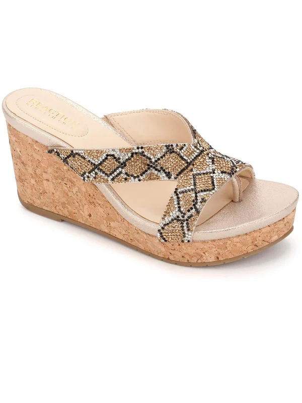 Women's Leather - Strapped Sandals with a Braided Detail in Brown for a Rustic AppealCard Glam 2 Womens Embellished Slip-on Heels