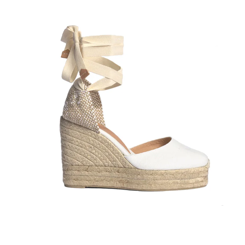 Child - Friendly Women's Sandals with a Secure Buckle in Purple for Moms on the GoCastaner Carina 8ED White Platform Wedge Espadrilles