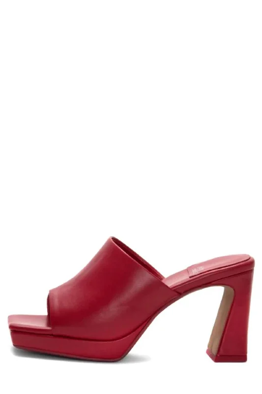Plus Size Women's Wide - Width Platform Sandals in Black for Added Comfort and HeightCaviar Platform Sandals In Red