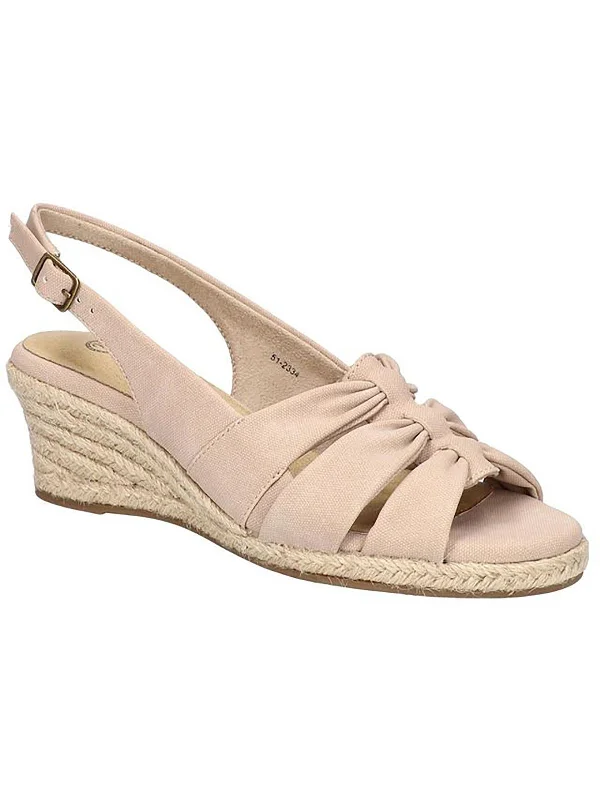Sustainable Women's Recycled Material Sandals in Beige for Eco - Conscious ShoppersCHEERFUL Womens Faux Suede Open Toe Wedge Sandals